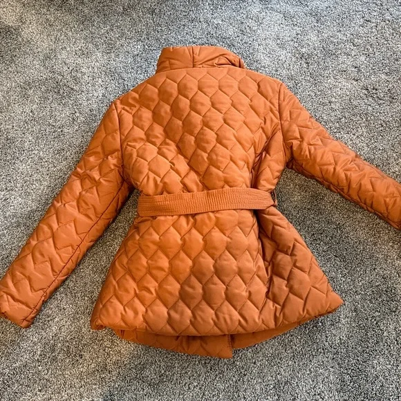 Women's Quilted Belted Jacket - NWOT Rust M - Picture 2 of 10